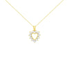 10K Yellow Gold Plated .925 Sterling Silver 1.00 Cttw Diamond Halo Open Heart 18&quot; Pendant Necklace (L-M Color, I1-I2 Clarity)