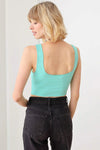 Solid Lace Up Sleeveless Round Neckline Front &amp; Back Crop Top