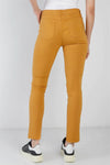 Mustard Contrast Button Mid Rise Skinny Pants