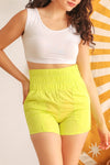 Lime High Waist Two Pocket Shorts