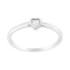 .925 Sterling Silver Miracle Set Diamond Accent Heart Shaped Promise Ring (J-K Color, I1-I2 Clarity)