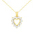 10K Yellow Gold Plated .925 Sterling Silver 1.00 Cttw Diamond Halo Open Heart 18" Pendant Necklace (L-M Color, I1-I2 Clarity)