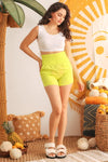 Lime High Waist Two Pocket Shorts